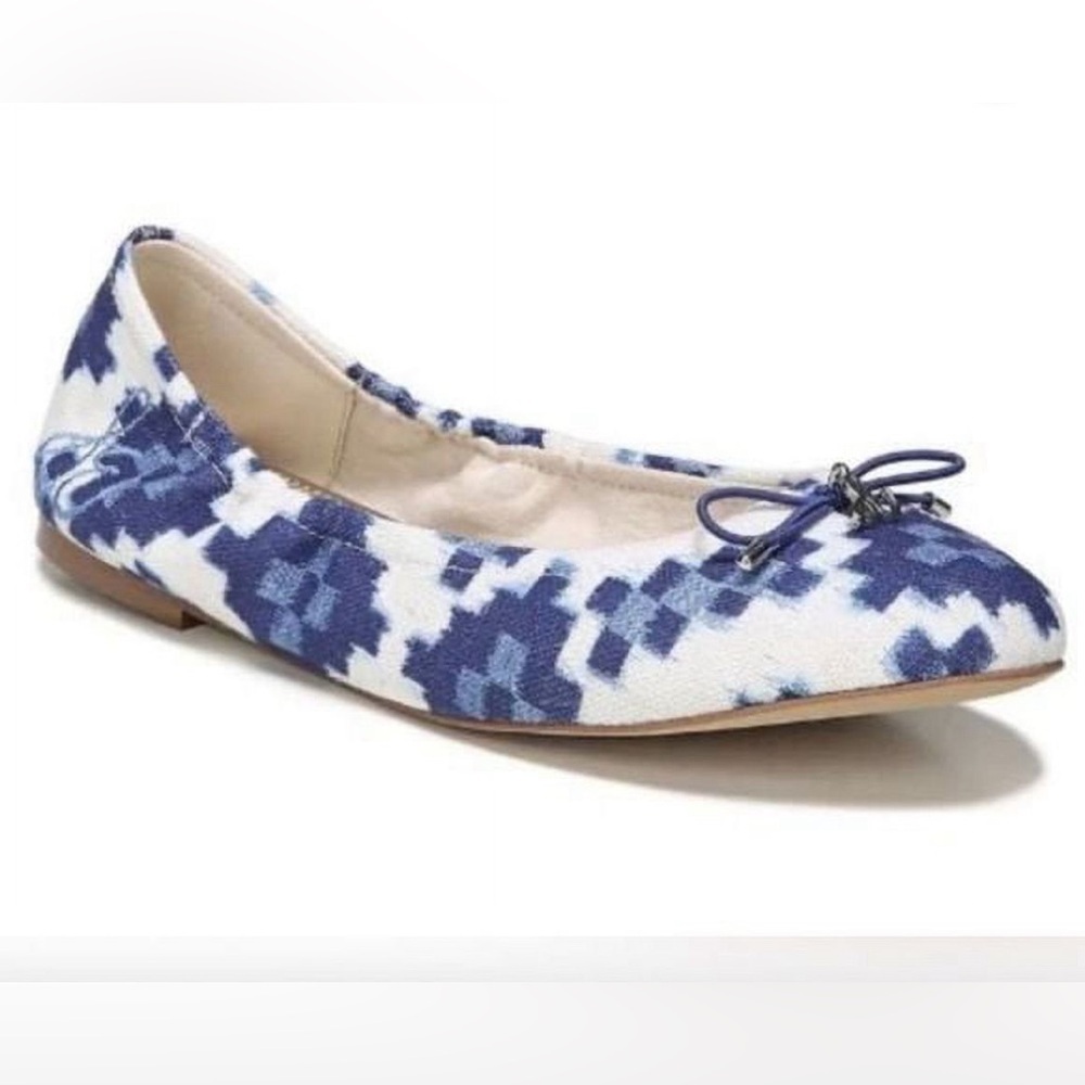 Sam Edelman Women's Ballet Flats Size 7 Blue & White Aztec Print Balletcore